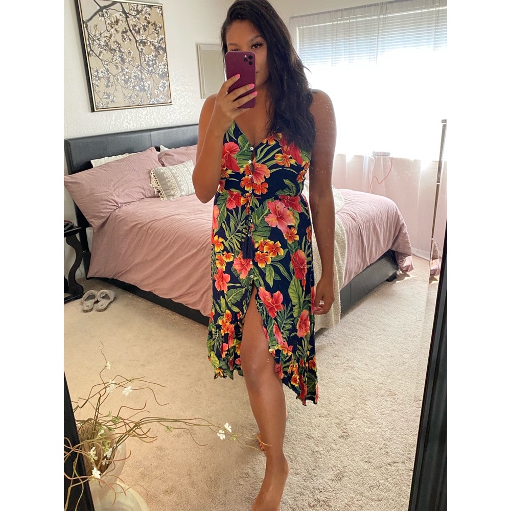 Charme U | Floral Waterfall Dress